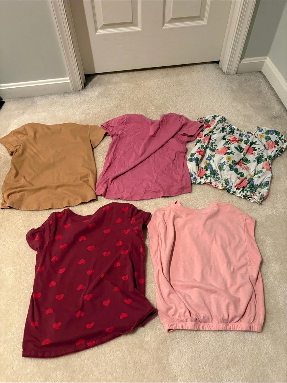 Girls size 10 Old Navy Mixed Tee Bundle - Pink, Mauve, Rust, Floral & Burgundy